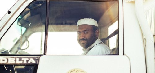Man driving a truck